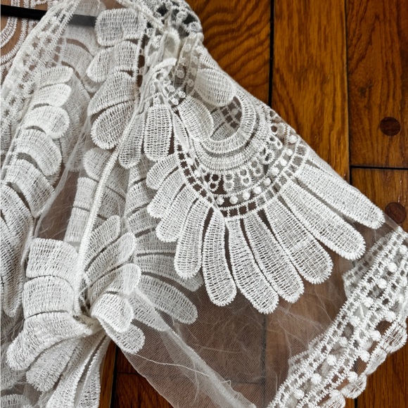 Elegant Lace Cover-Up Caftan KIMONO from Designer Studio One Size BEAUTIFUL ! - Picture 3 of 12